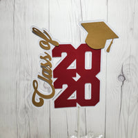 Graduation Cake Topper - Orange, Black
