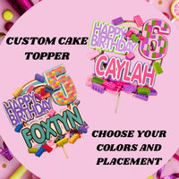 Toy Building Bricks 3D Birthday Cake Topper for Girl