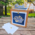 Dark Navy, Antique Gold, and White Large Locking Graduation Card Box