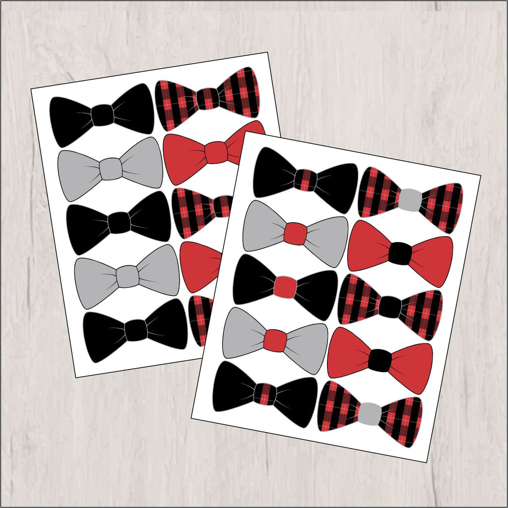Bow Tie Clipart, Red, Black, Gray, Plaid
