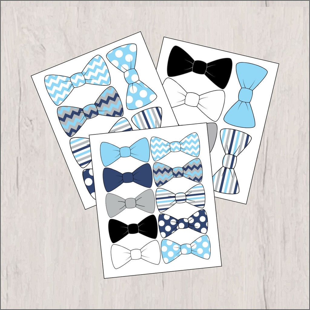 Bow Tie Clipart, Navy, Light Blue, Gray