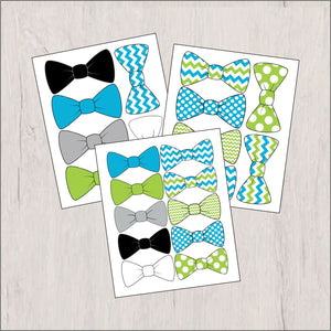 Bow Tie Clipart, Turquoise, Lime, Black, Gray