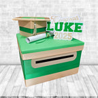 Emerald Green and Light Gold Graduation Card Box