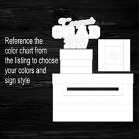 Black, Red, and White Grad Card Box, 10x10x6