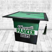 Forest Green, Black, White 8x8 Graduation Card Box Style 5
