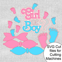 Gender Reveal Diaper Cake SVG Cutting Files
