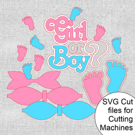 Gender Reveal Diaper Cake SVG Cutting Files