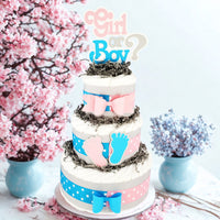 Gender Reveal Diaper Cake Centerpiece