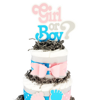 Gender Reveal Diaper Cake Centerpiece