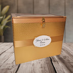 Gold Diamonds Personalized Locking Wedding Card Box