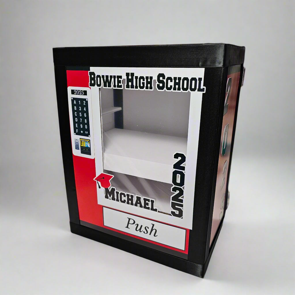 Red, Black Graduation Vending Machine
