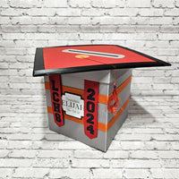 Gray, Red, Orange, & Black Grad Card Box, Style 6
