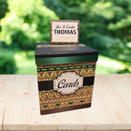 African Ankara Print Personalized Wedding Card Box