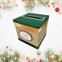 Green and Gold Holiday Raffle Ticket Box
