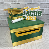 Green & Yellow Gold 10x10 Graduation Card Box