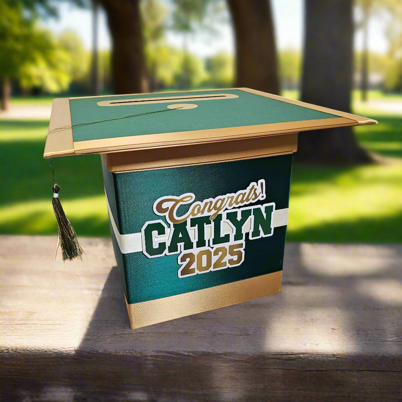 Hunter Green Style 3 Graduation Card Box| Nepheryn Party