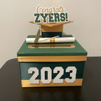 Hunter Green Base 10x10x6 Graduation Card Box