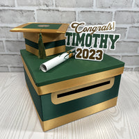 Hunter Green Base 10x10x6 Graduation Card Box
