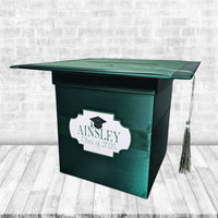 Hunter Green and White Grad Card Box
