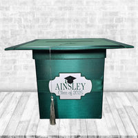 Hunter Green and White Graduation Money Box
