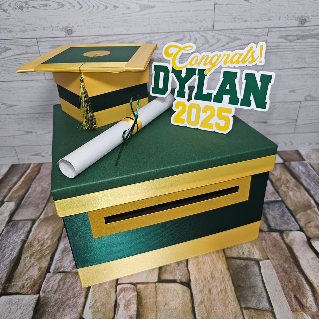 Hunter Green Base 10x10x6 Graduation Card Box