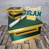 Hunter Green Base 10x10x6 Graduation Card Box
