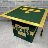 Hunter Green & Yellow Gold 8x8 Graduation Money Box