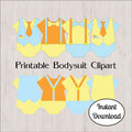 Light Blue, Yellow, and Orange Boy Bodysuit Clipart