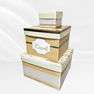 Ivory, Gold, and White Wedding Card Box