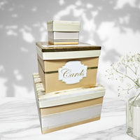 Ivory, White, and Gold Wedding Card Box
