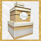 Wedding Card Box, Ivory, White, Gold 3 Tier