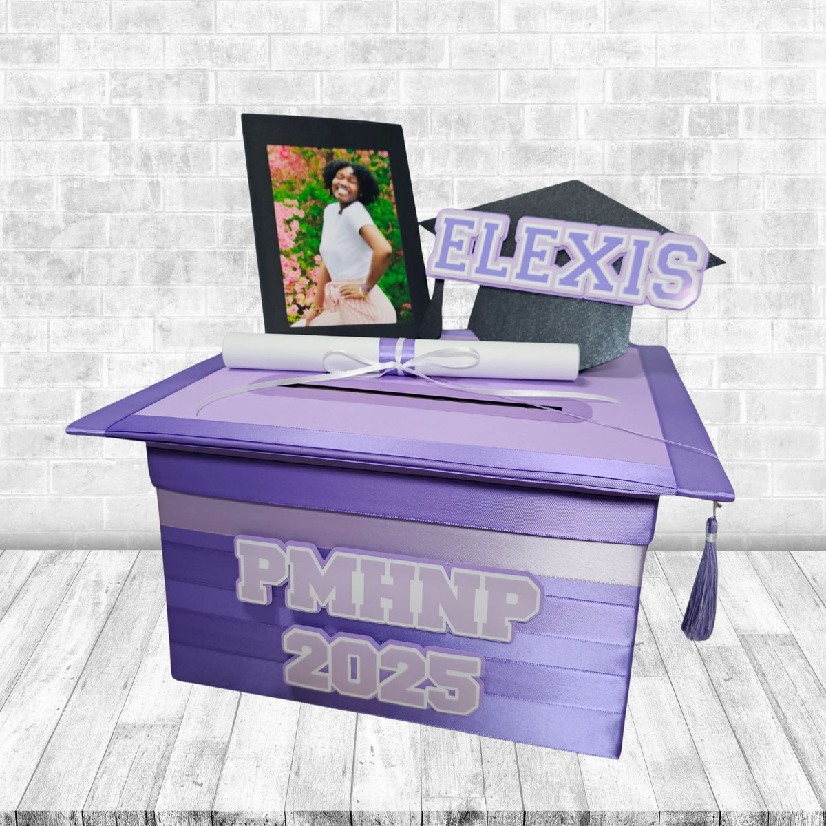 Lavender and Lilac Graduation Card Box