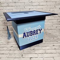 Light Blue & Navy Graduation Card Box, Style 3
