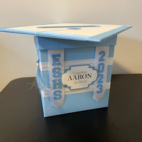 Light Blue & White Grad Card Box, Style 6
