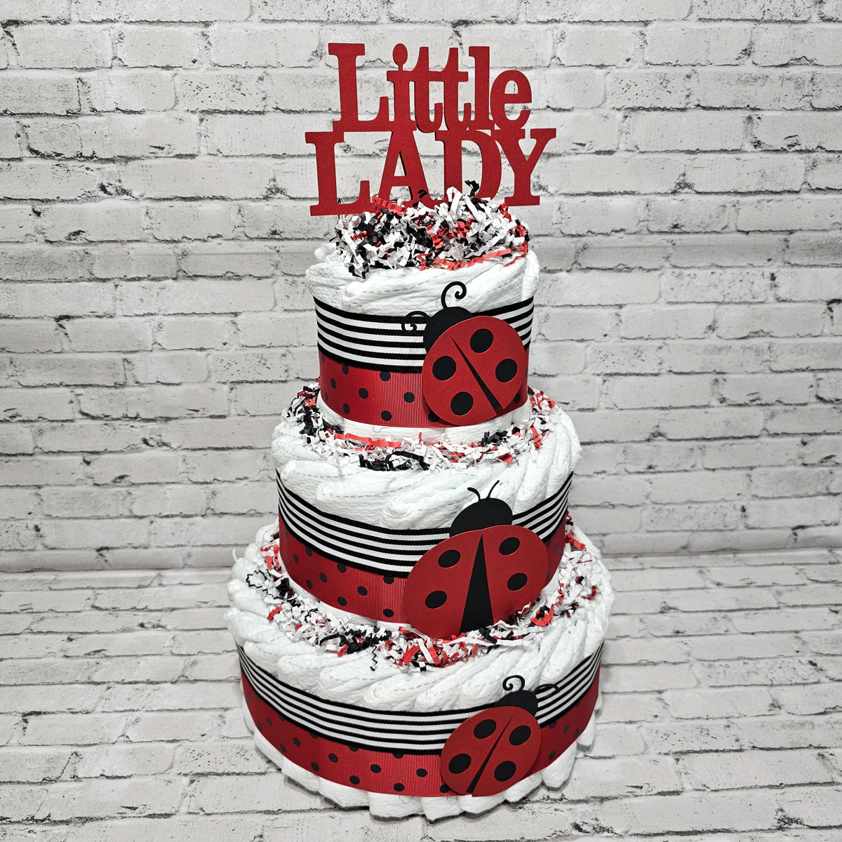 Ladybug Diaper Cake Centerpiece