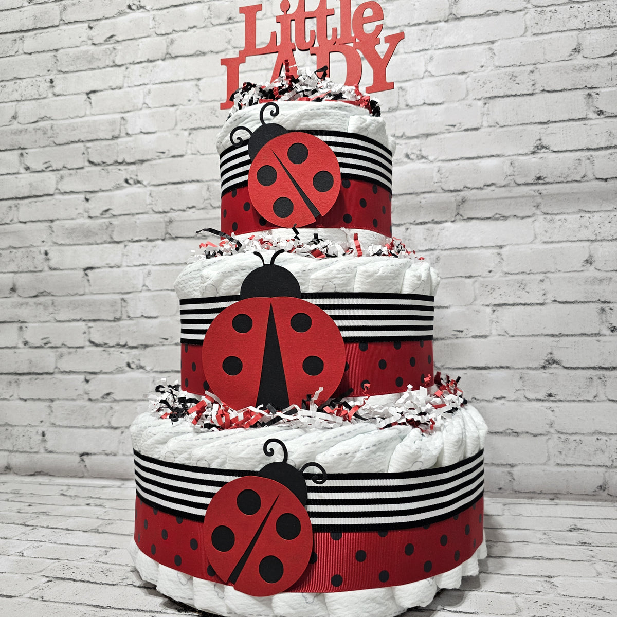Ladybug Diaper Cake Centerpiece