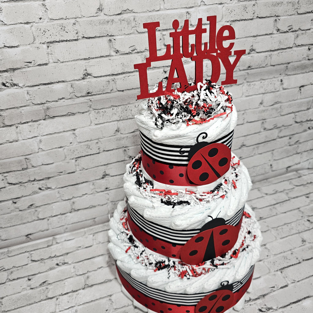 Ladybug Diaper Cake Centerpiece