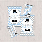 Little Man Printable Party Decorations - Light Blue, Gray, Black