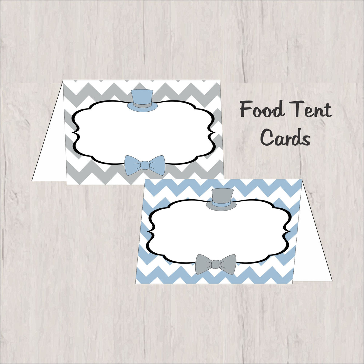 Little Man Printable Party Decorations - Light Blue, Gray, Black