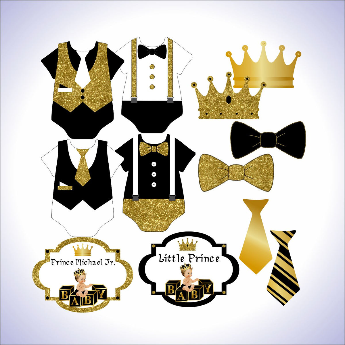 Little Prince Clipart - Black, Gold