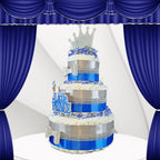 Little Prince Diaper Cake - Royal Blue, Silver