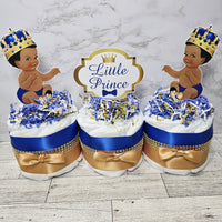 Royal Blue & Gold Little Prince Mini Diaper Cake Centerpiece
