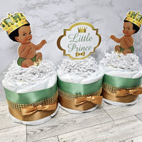 Little Prince Mini Diaper Cake Centerpiece, Sage & Gold
