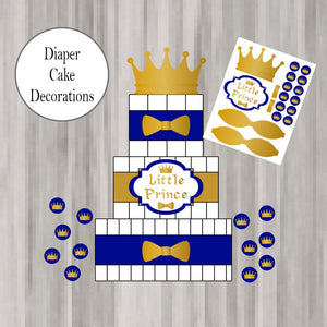 Royal Blue & Gold Diaper Cake Clipart