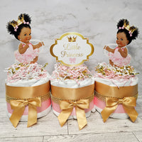 Pink & Gold Little Princess Mini Diaper Cake Centerpiece
