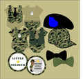 Green Camouflage Little Soldier Clipart Decorations