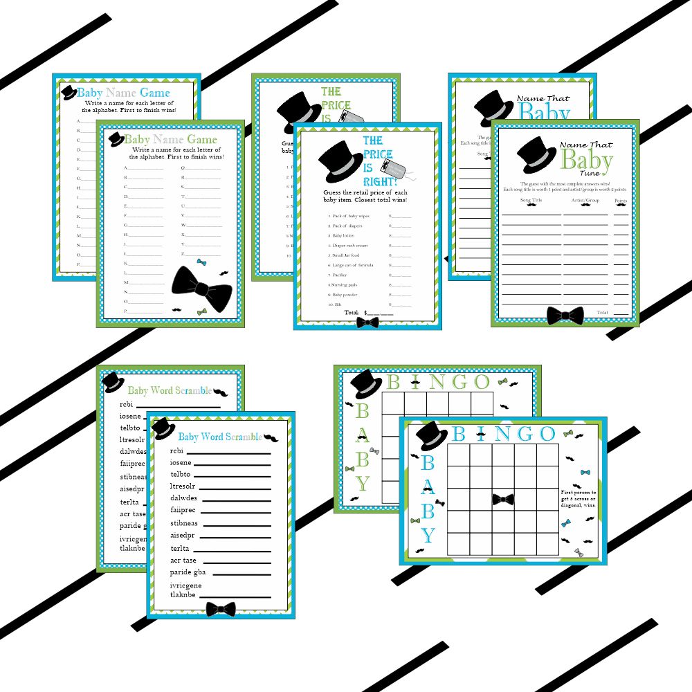 Little Man Decoration Pack - Turquoise, Lime