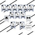 Navy and Gray Little Man Party Banner
