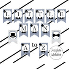 Navy and Gray Little Man Party Banner
