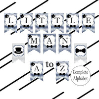 Navy and Gray Little Man Party Banner
